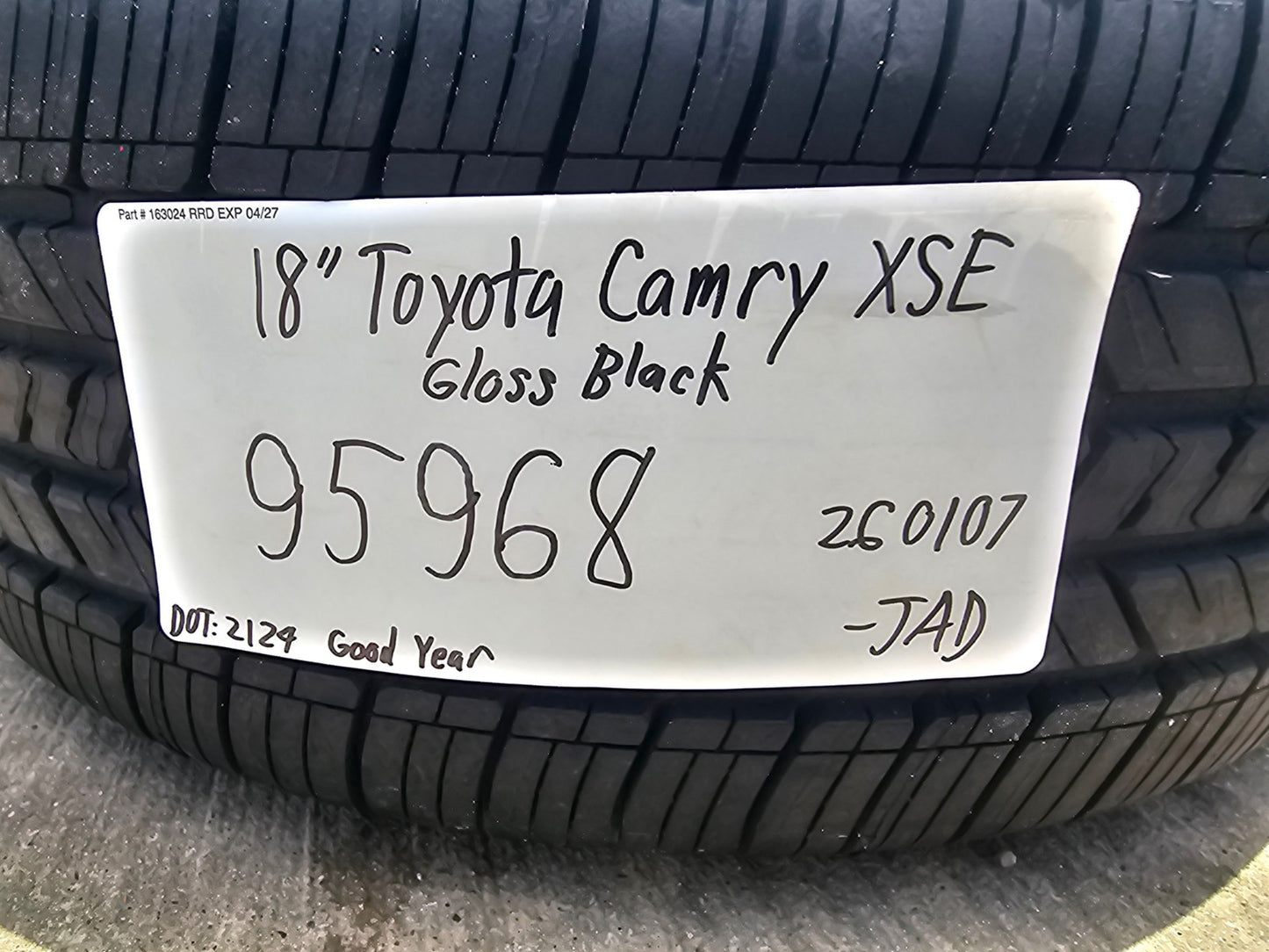 18" Toyota Camry XSE OEM 95968 wheels rims 2022 2023 2024 2025 2026 GOODYEAR NEW