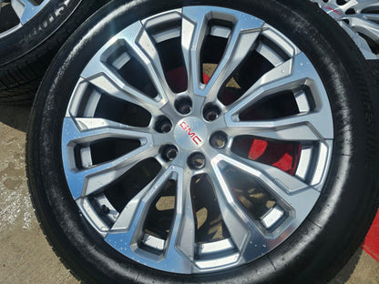 22" GMC Yukon Sierra DENALI OEM wheels rims 14025 97000 tires BRIDGESTONE SET