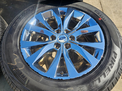 20" Ford F-150 Expedition CHROME rims wheels 10003 OEM tires SET PIRELLI A/TR
