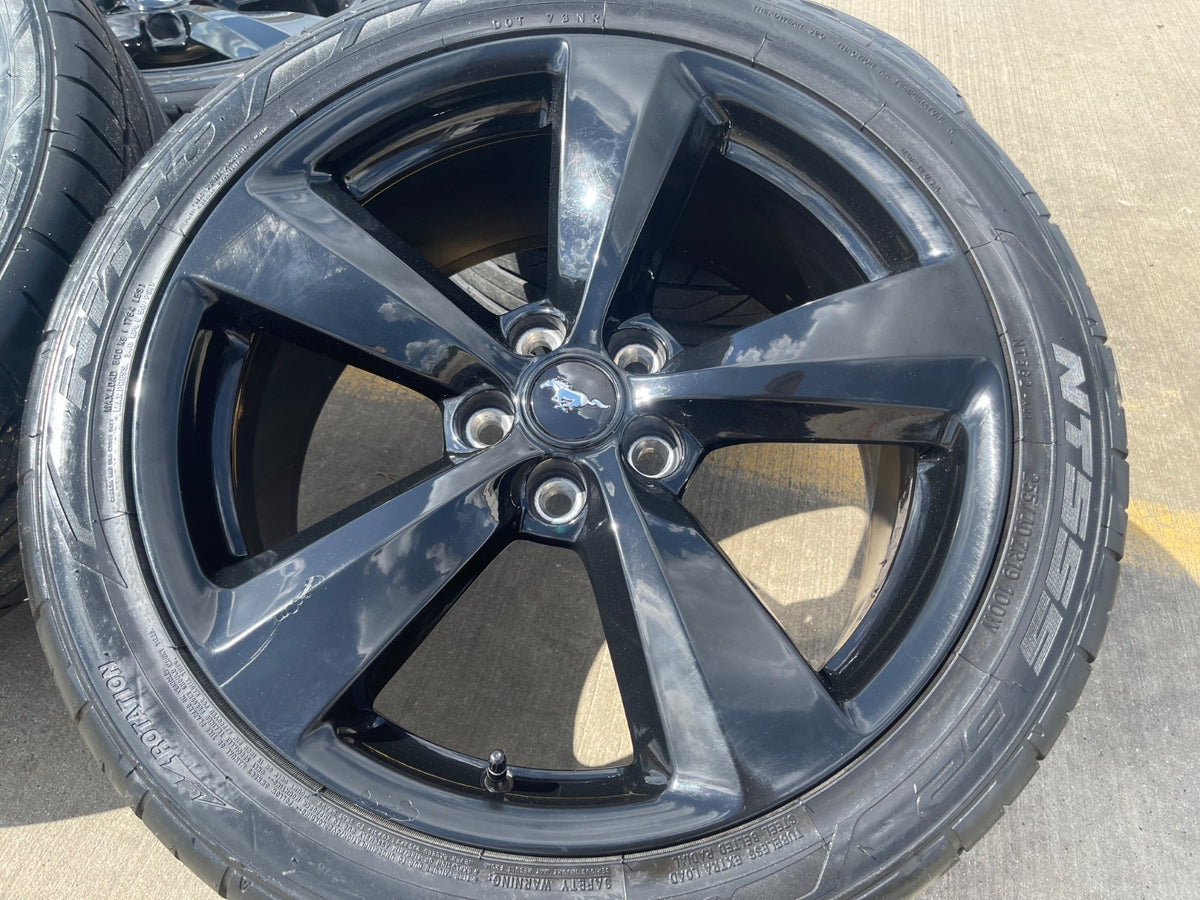 19" Ford Mustang GT OEM 10158 black wheels rims tires SET