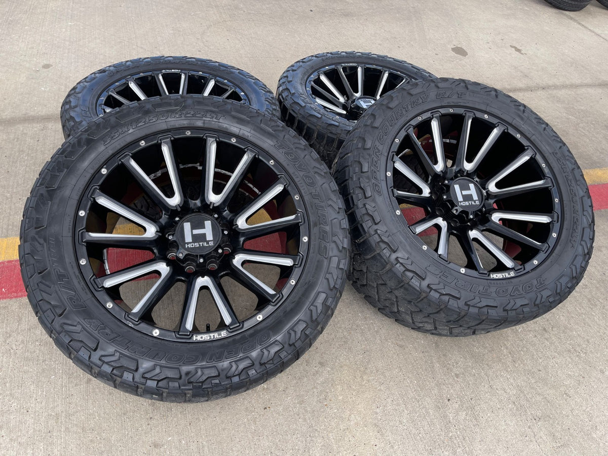 22x10 22" Hostile H123 Typhoon wheels rims 8x165 8x6.5 Chevy GMC Ram 2500 3500