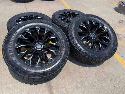 20" Fuel D804 Flame Blackout Chevy Silverado RAM 1500 wheels rims 6x139 6x5.5