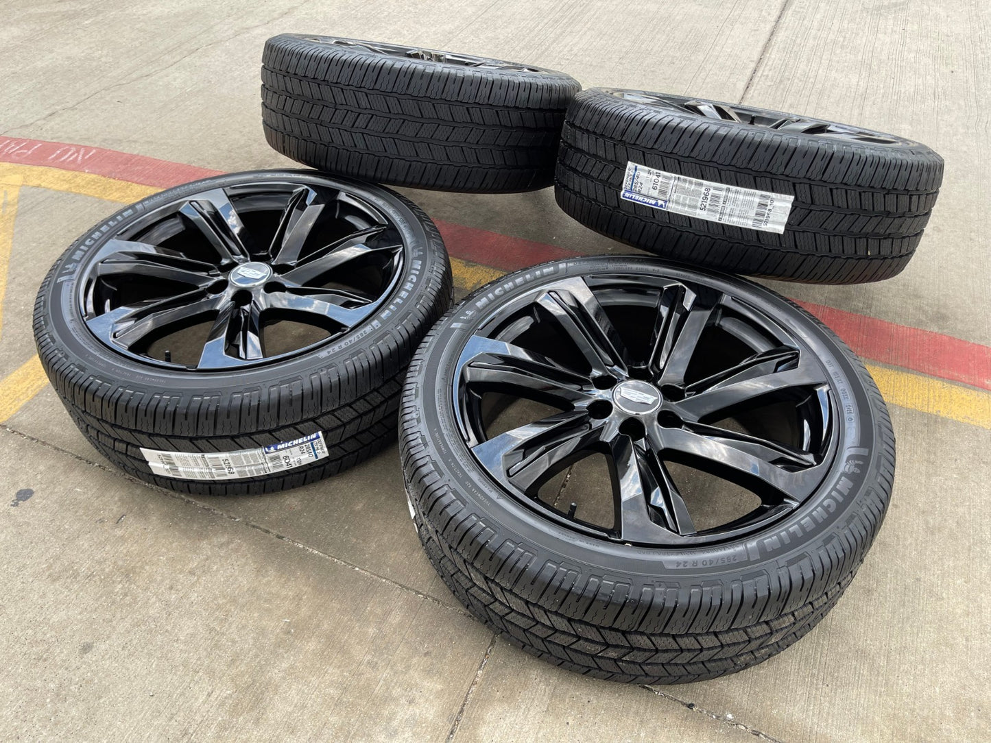 24" Cadillac Escalade V OEM wheels rims black SET 2025 2026 2027 NEW MICHELIN