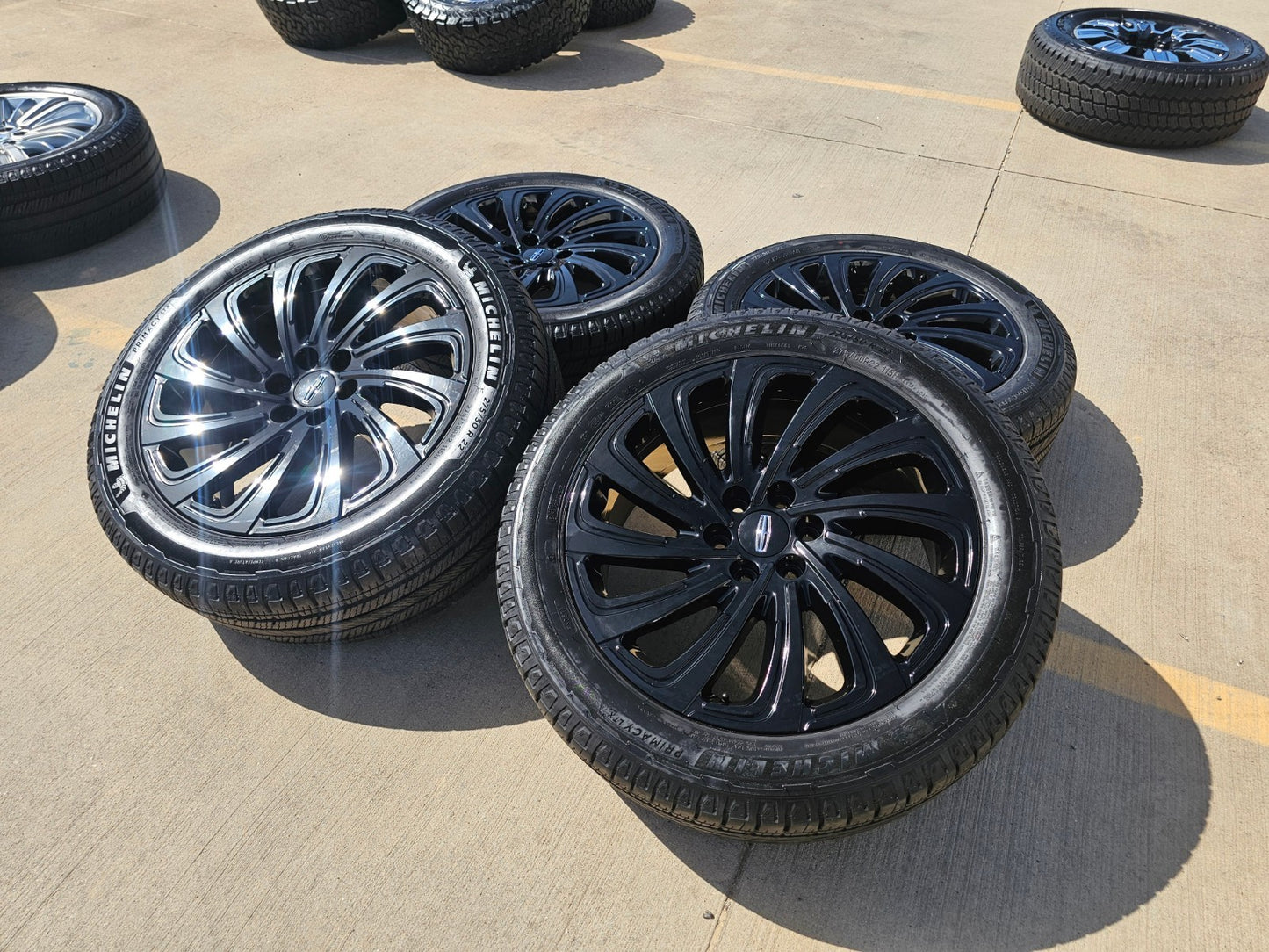 22" Lincoln Navigator OEM 10666 rims wheels BLACK LABEL SET MICHELIN NEW