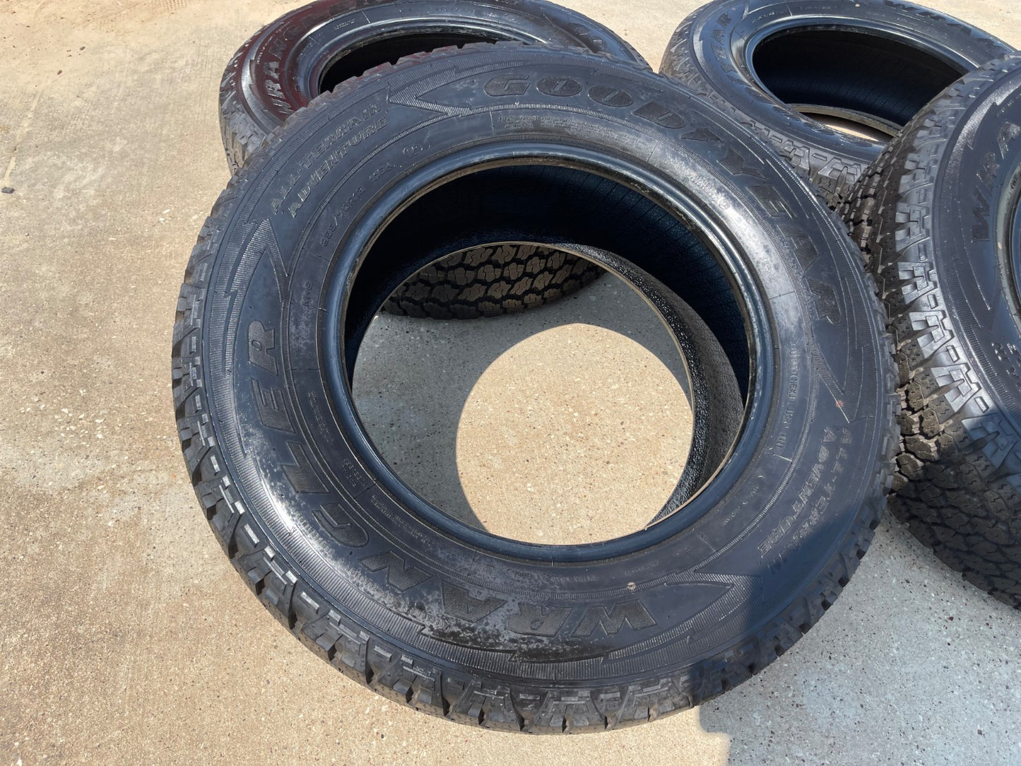 (4) 255/70/18 Goodyear Wrangler A/T tires 255/70R18 LR 116HTAKE OFFS NEW