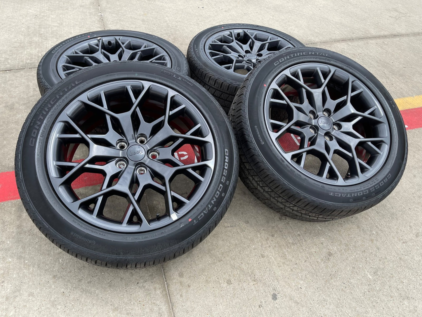 21" Jeep Grand Cherokee L OEM wheels rims 9291 Durango tires SET CONTINENTAL