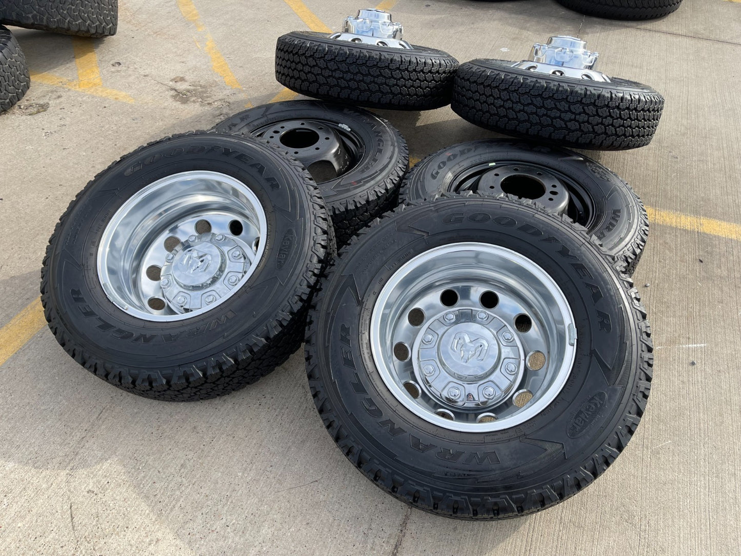 17" Dodge Ram 3500 Dually Laramie 8x200 wheels rims 2701 2702 OEM GOODYEAR