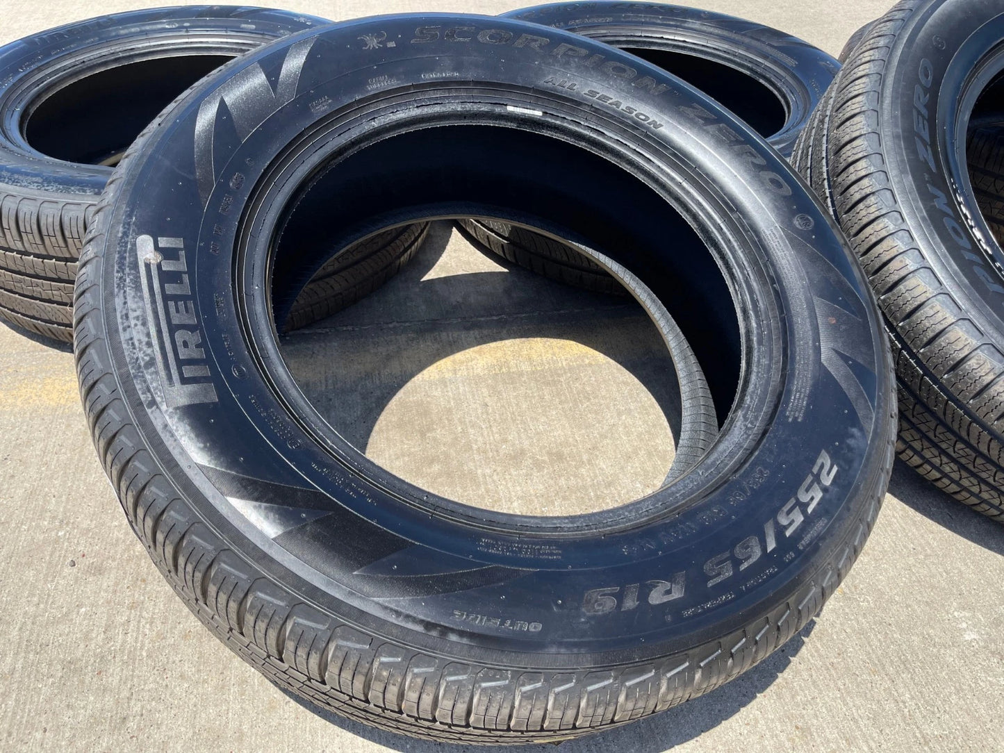(5) 255/65/19 Pirelli Scorpion Zero A/S tires 255/65r19 M+S LR NEW TAKE OFFS