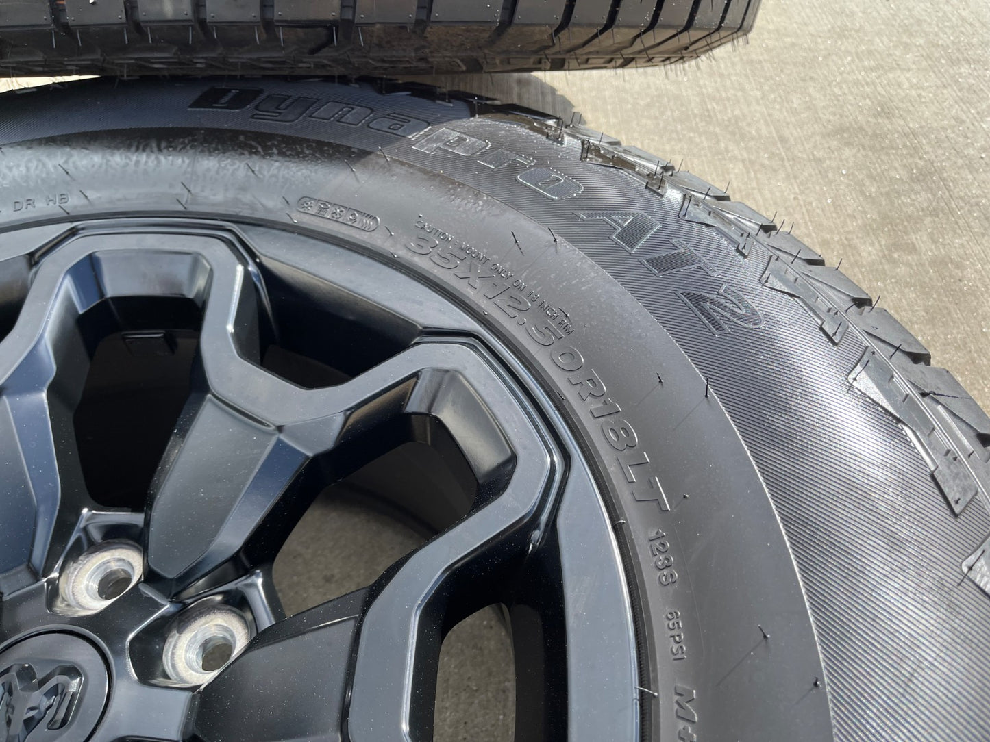 18" Dodge Ram 1500 TRX RHO Black OEM 66002 wheels rims SET HANKOOK A/T2 35"