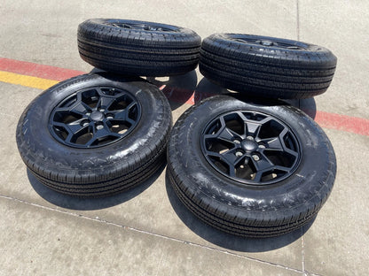 17" Jeep Wrangler SPORT OEM wheels rims tires 9237 black 2023 2024 2025 NEW
