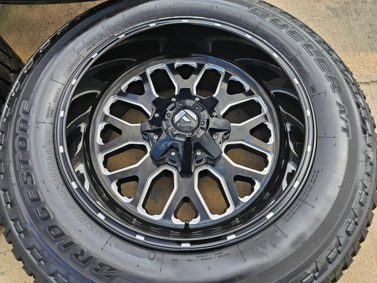 20" 20x10 FUEL Stroke D611 Ford F-250 F-350 wheels rims -18 SET BRIDGESTONE A/T