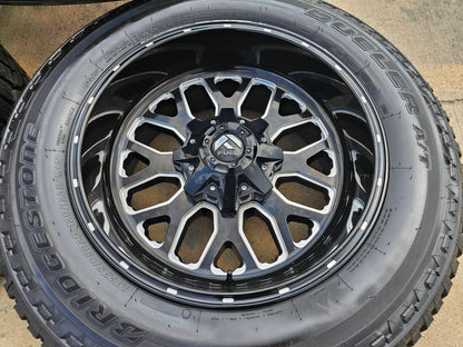 20" 20x10 FUEL Stroke D611 Ford F-250 F-350 wheels rims -18 SET BRIDGESTONE A/T