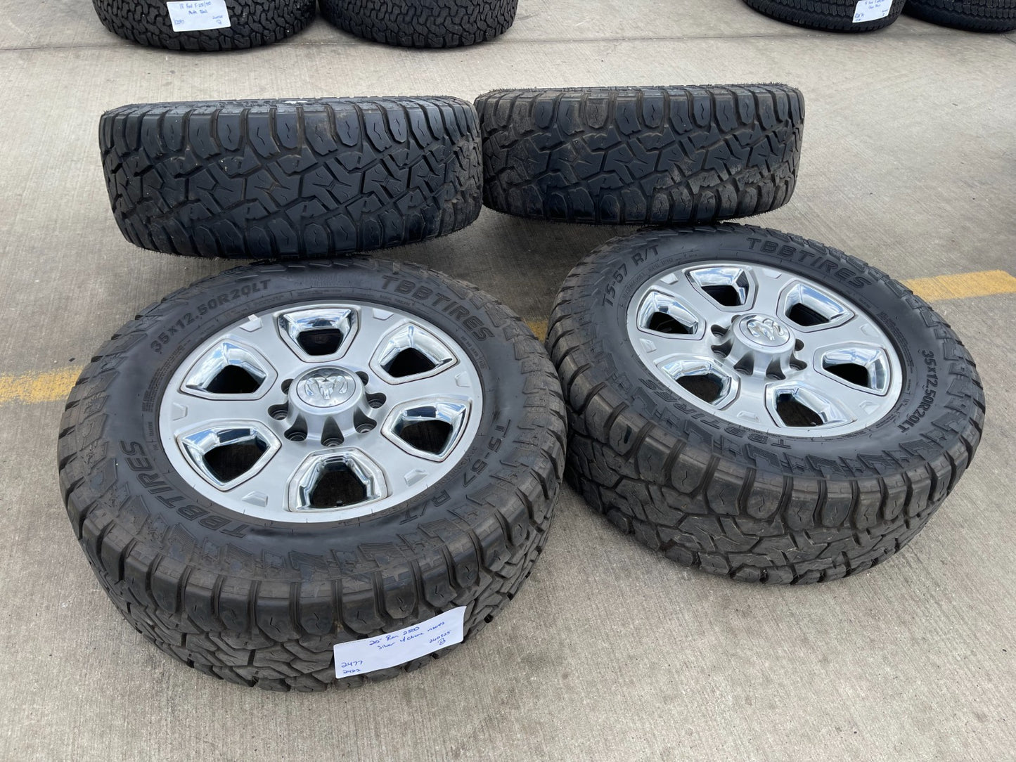 20" Dodge Ram 2500 3500 OEM 2477 CHROME wheels rims tires 35"