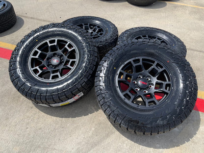17" Toyota Tacoma TRD 4Runner OEM wheels rims SET black FJ FALKEN A/T4 33" NEW