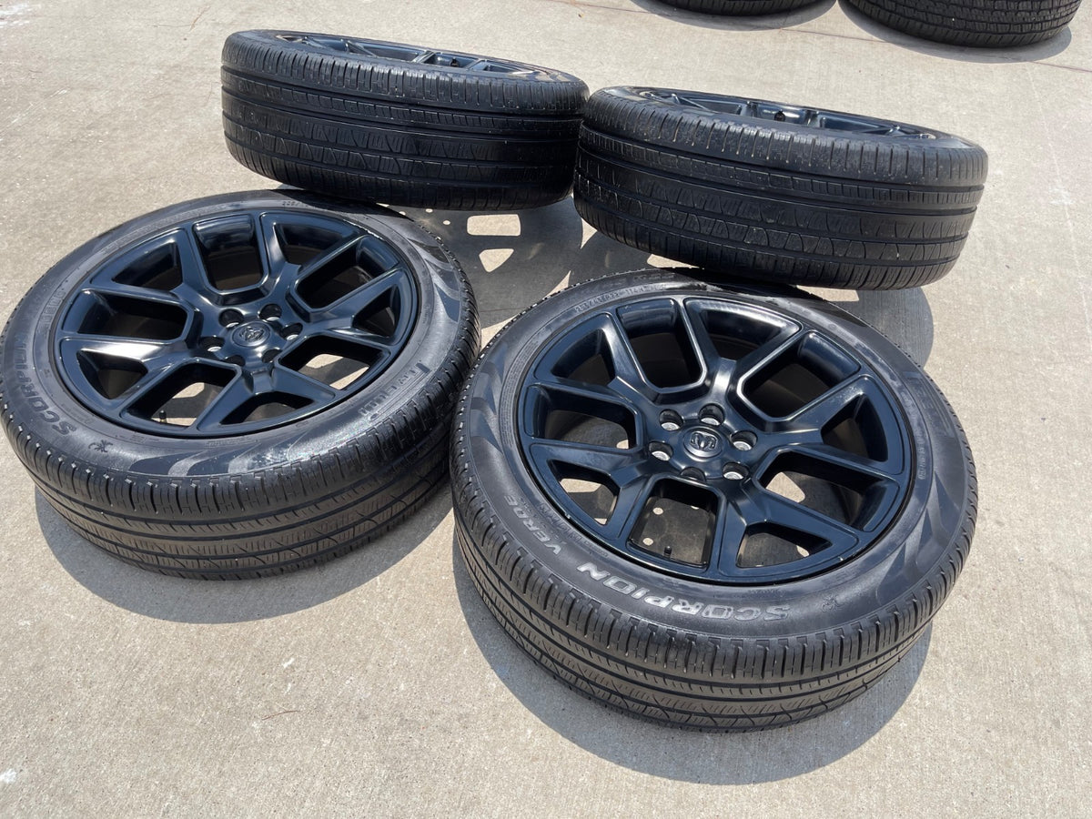 22" Dodge Ram 1500 OEM LIMITED Laramie wheels rims black 2725 2684 PIRELLI