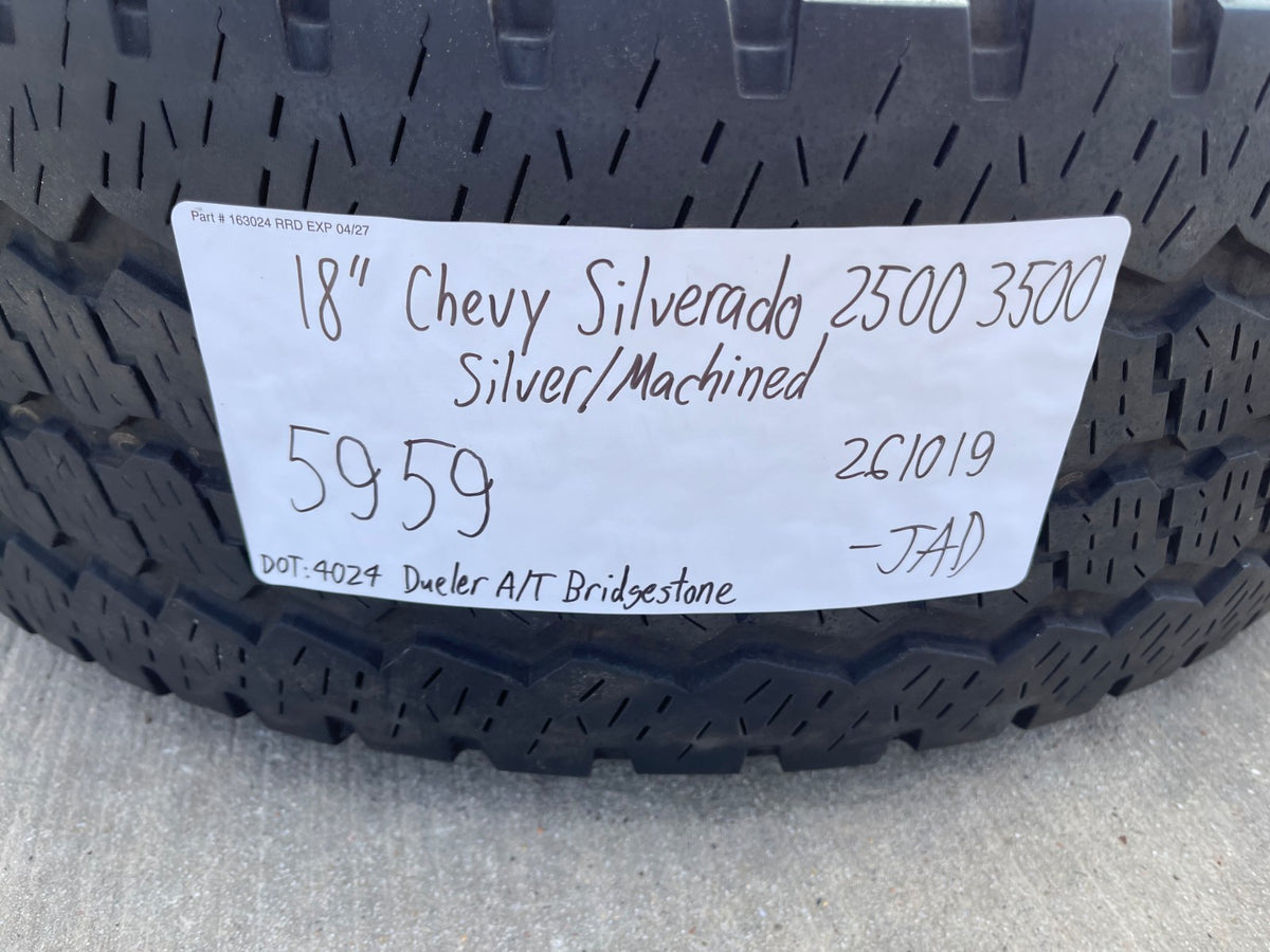 18" Chevy Silverado 2500 3500 OEM 5959 wheels rims BRIDGESTONE SET
