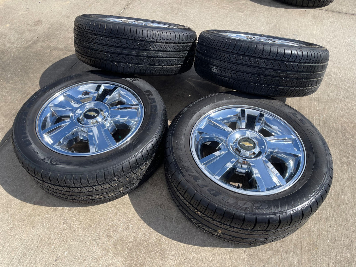 20" Chevy Silverado Tahoe Suburban chrome OEM 5416 wheels rims tires SET