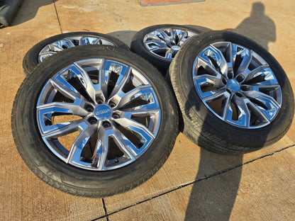 (1) 22" GMC Yukon Chevy Tahoe Escalade OEM chrome 95513 wheel rim BRIDGESTONE