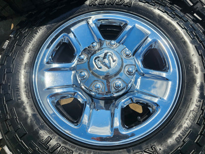18" Dodge Ram 2500 3500 STEEL chrome OEM 2473 wheels rims KENDA M/T2