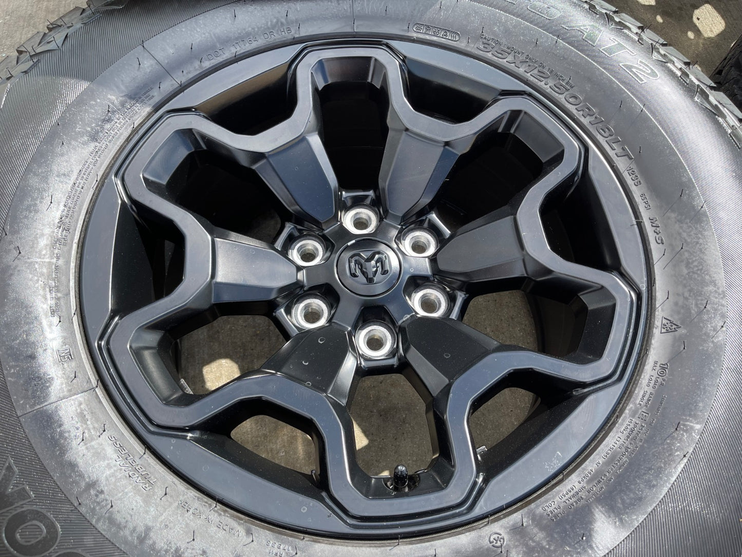 18" Dodge Ram 1500 TRX RHO Black OEM 66002 wheels rims SET HANKOOK A/T2 35"