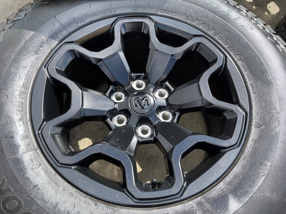 18" Dodge Ram 1500 TRX RHO Black OEM 66002 wheels rims SET HANKOOK A/T2 35"