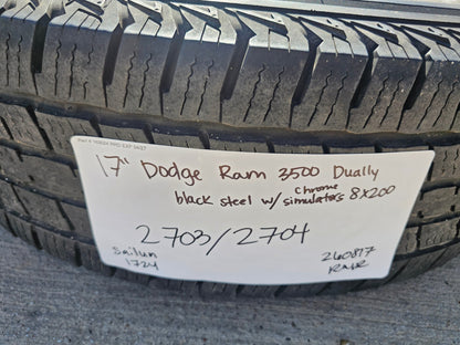 17" Dodge Ram 3500 Dually Laramie 8x200 wheels rims 2703 2704 OEM SET DISCOUNTED