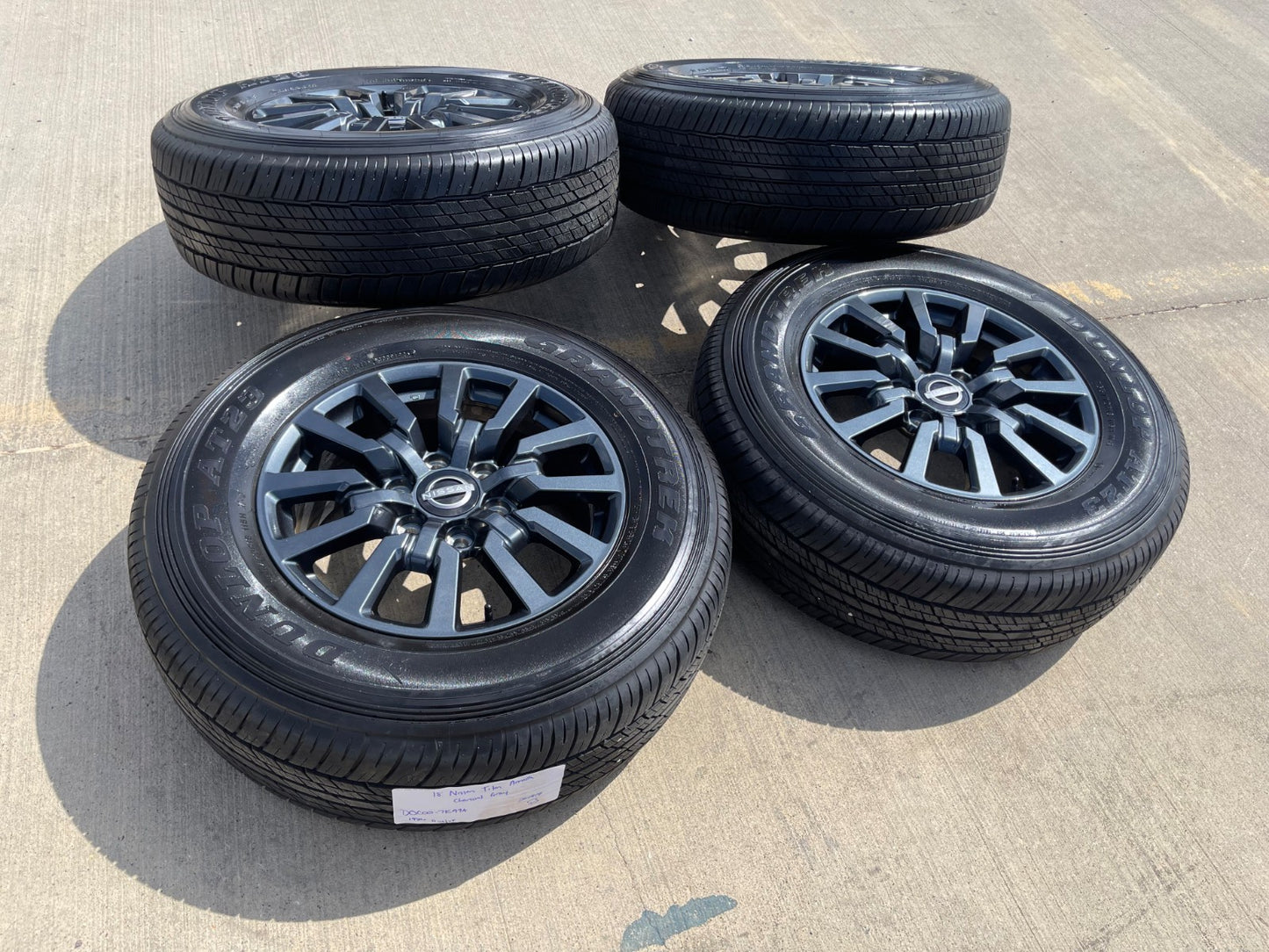 18" Nissan Titan Armada OEM wheels rims tires SET DUNLOP 2025 2026 2027 NEW