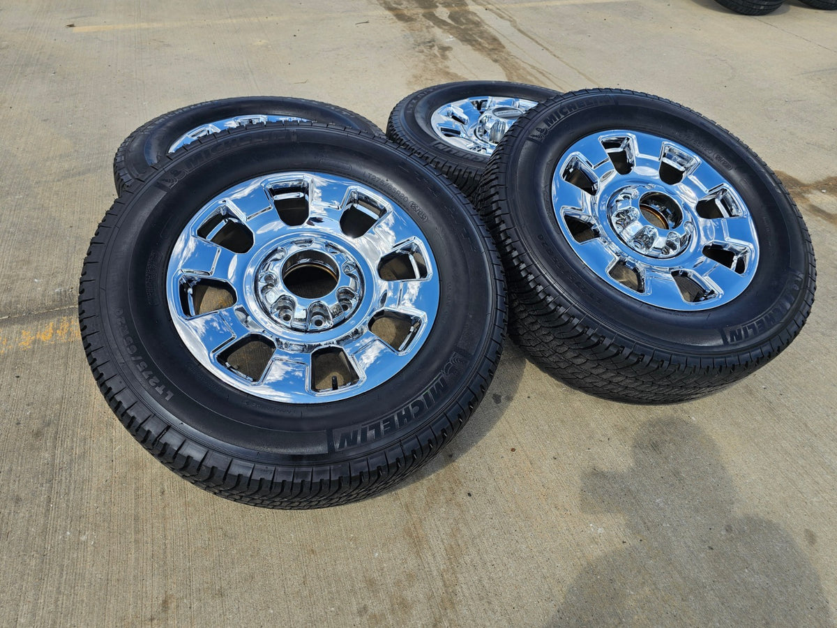 20" Ford F-250 F-350 OEM 10295 25085 10552 chrome wheels rims SET NEW MICHELIN