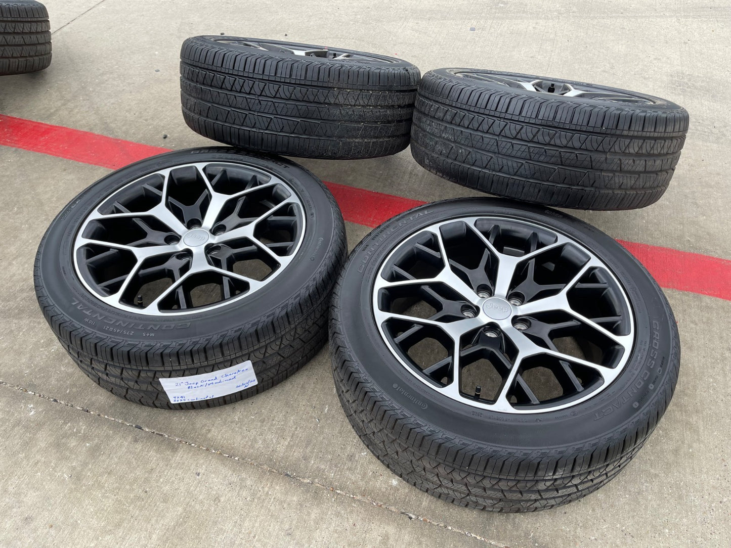 21" Jeep Grand Cherokee L OEM wheels rims 9291 Durango tires SET CONTINENTAL NEW