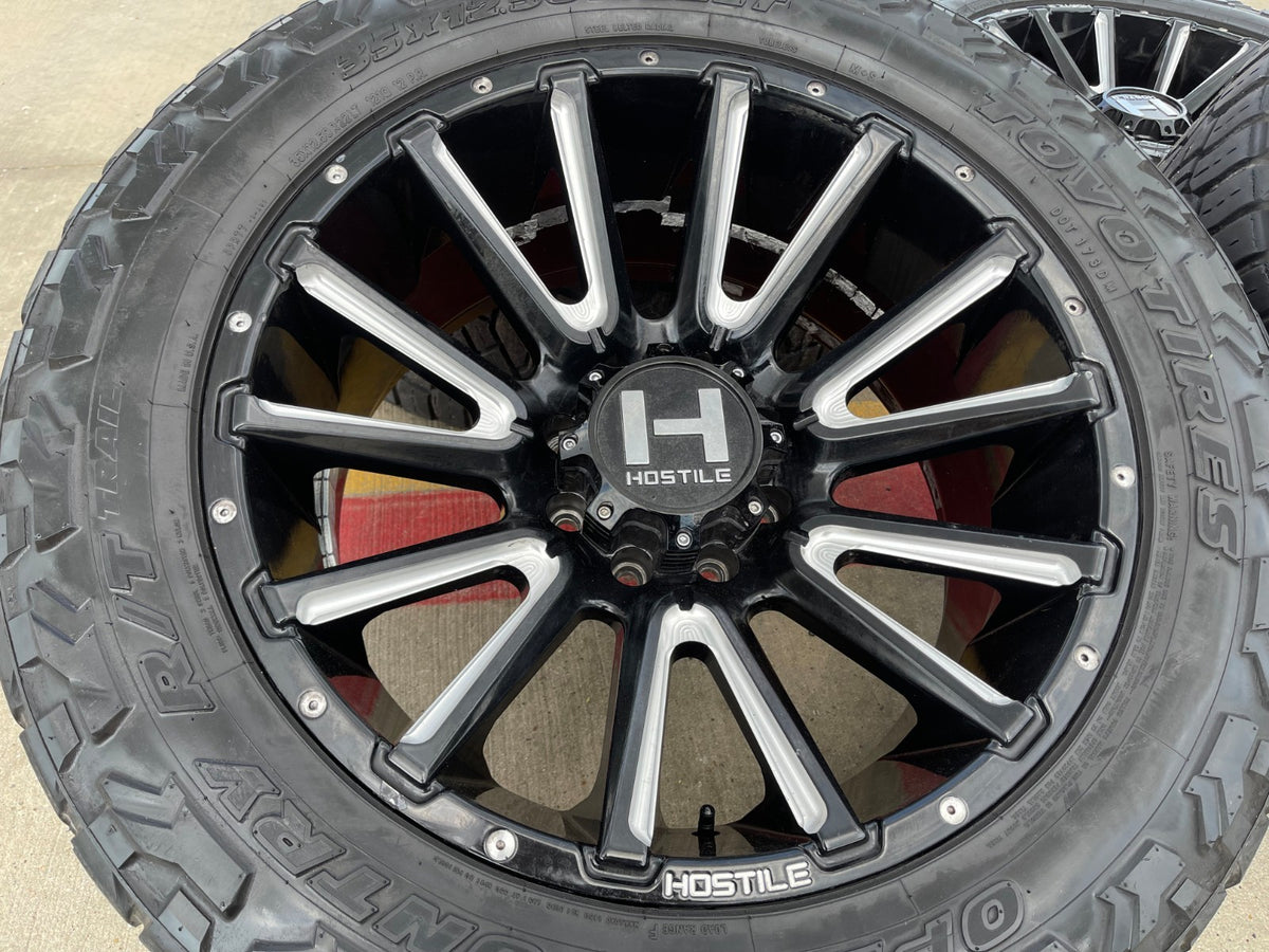 22x10 22" Hostile H123 Typhoon wheels rims 8x165 8x6.5 Chevy GMC Ram 2500 3500