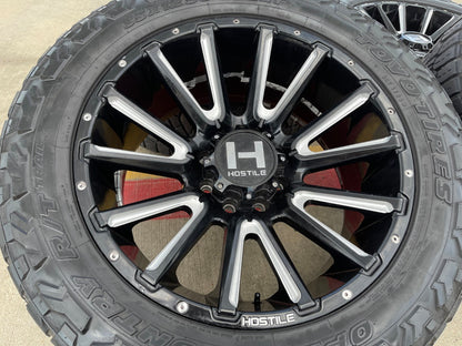 22x10 22" Hostile H123 Typhoon wheels rims 8x165 8x6.5 Chevy GMC Ram 2500 3500
