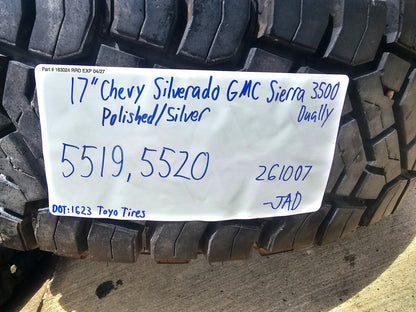 17" Chevy Silverado GMC Sierra 3500 Dually rims wheels OEM 5519 5520 TOYO 33"